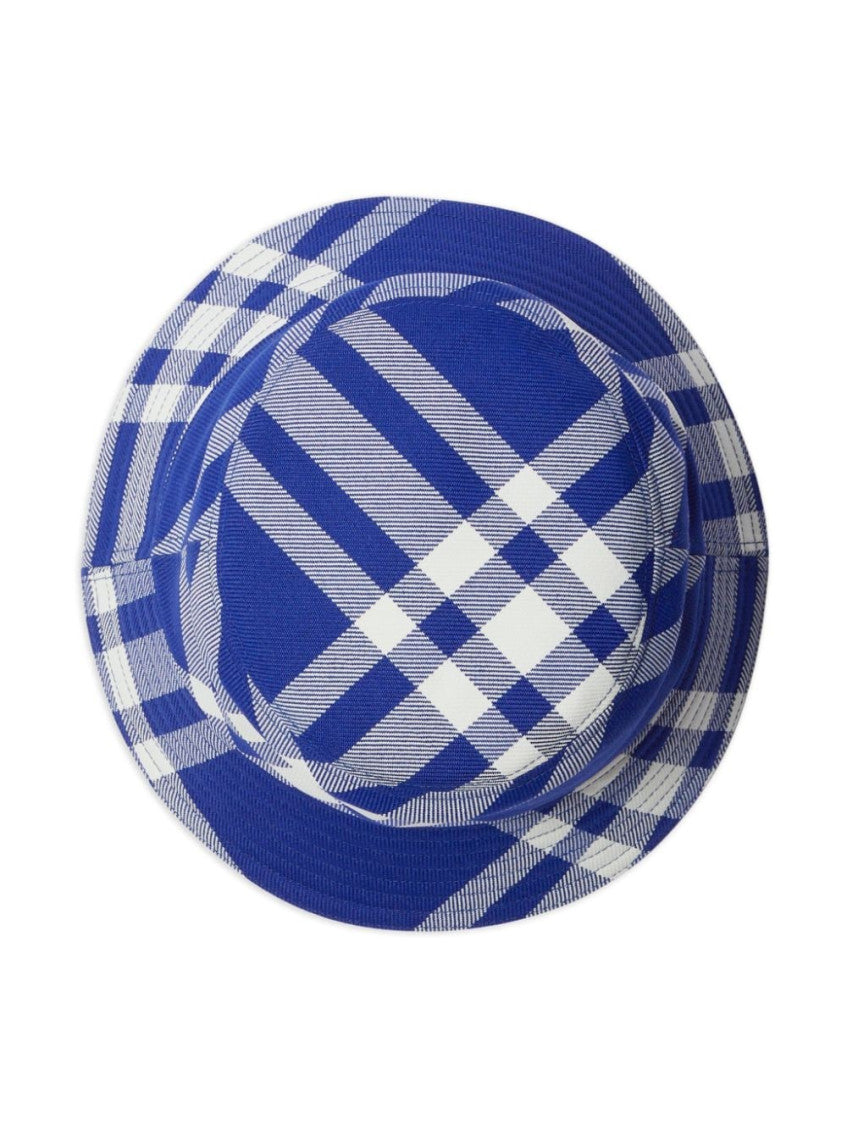 Blue Check motif bucket hat 2