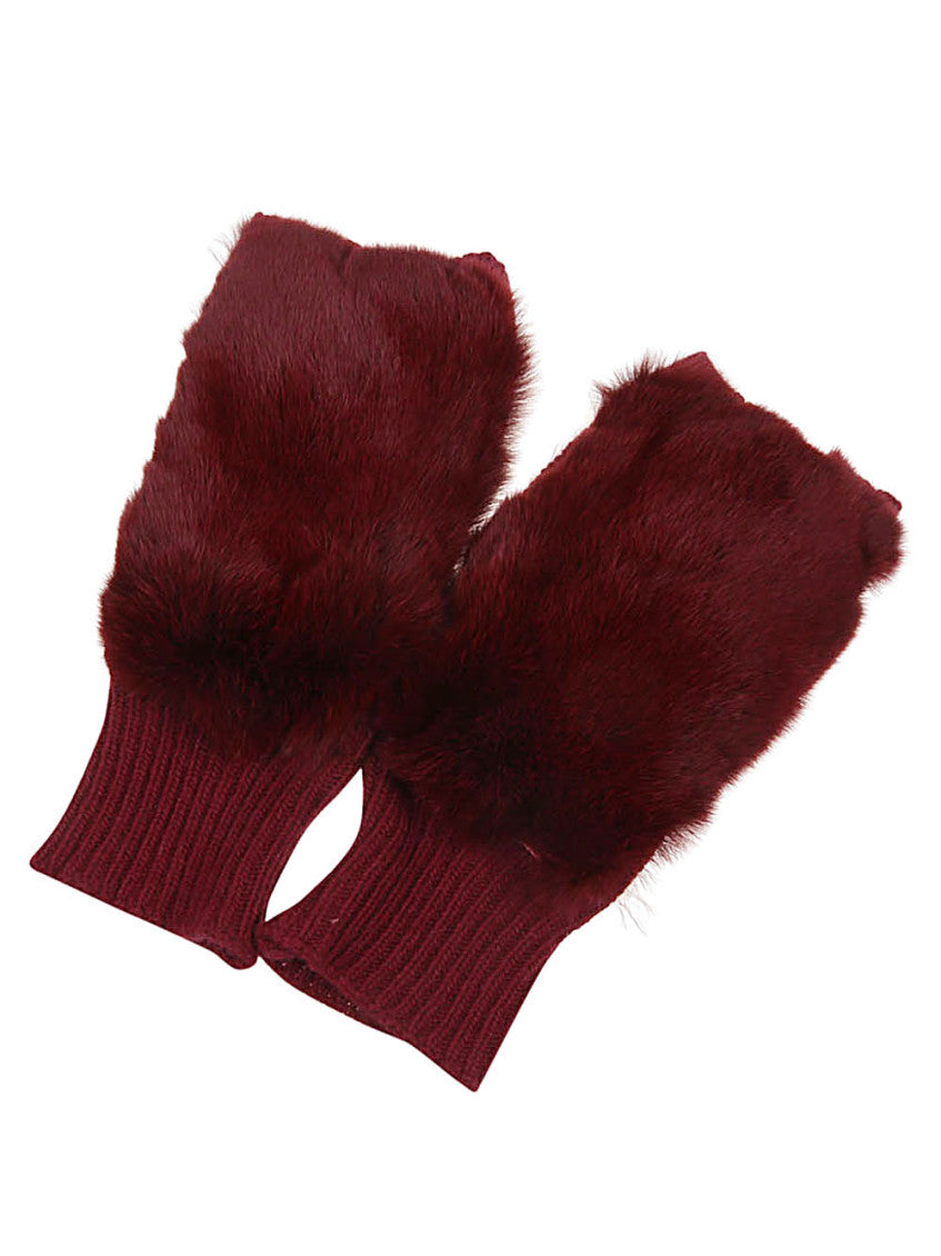 Red Shearling gloves 1