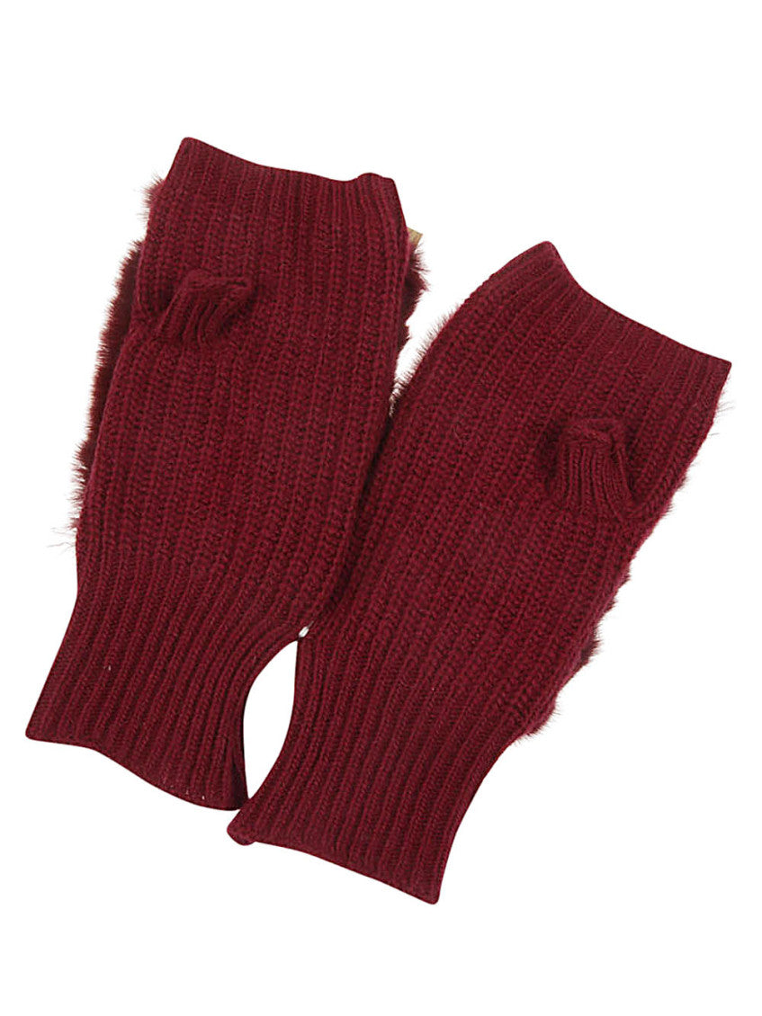 Red Shearling gloves 2
