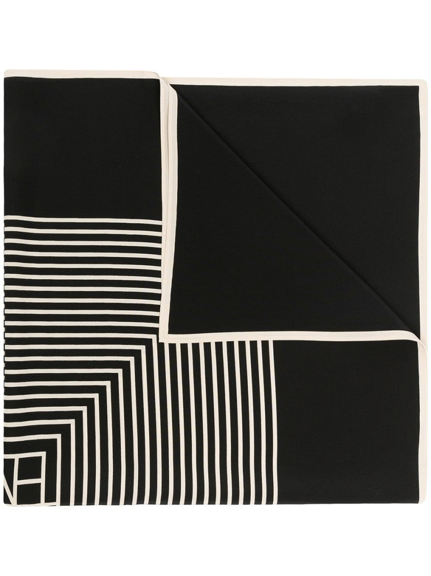 Black Monogram silk scarf 1