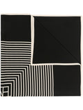 Black Monogram silk scarf 1