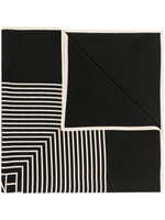 Black Monogram silk scarf 1