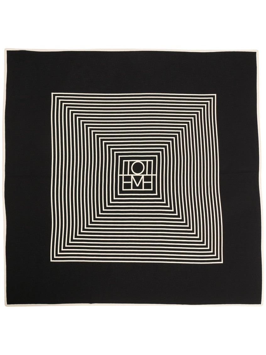 Black Monogram silk scarf 3