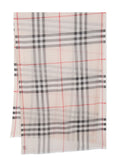Grey Giant Check wool and silk blend scarf 1