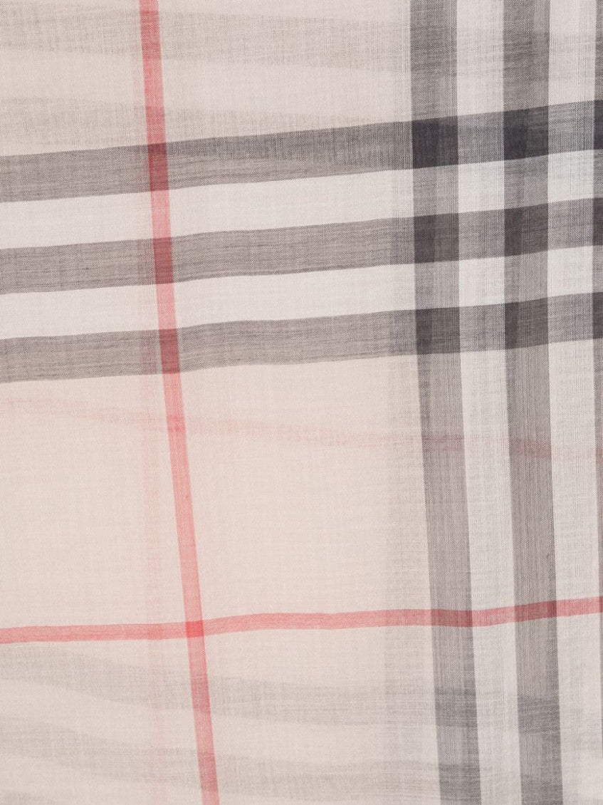 Grey Giant Check wool and silk blend scarf 2