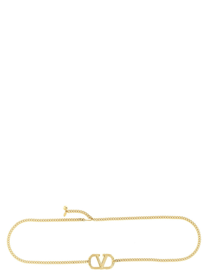 Gold VLogo Signature Embellished Adjustable Belt 2
