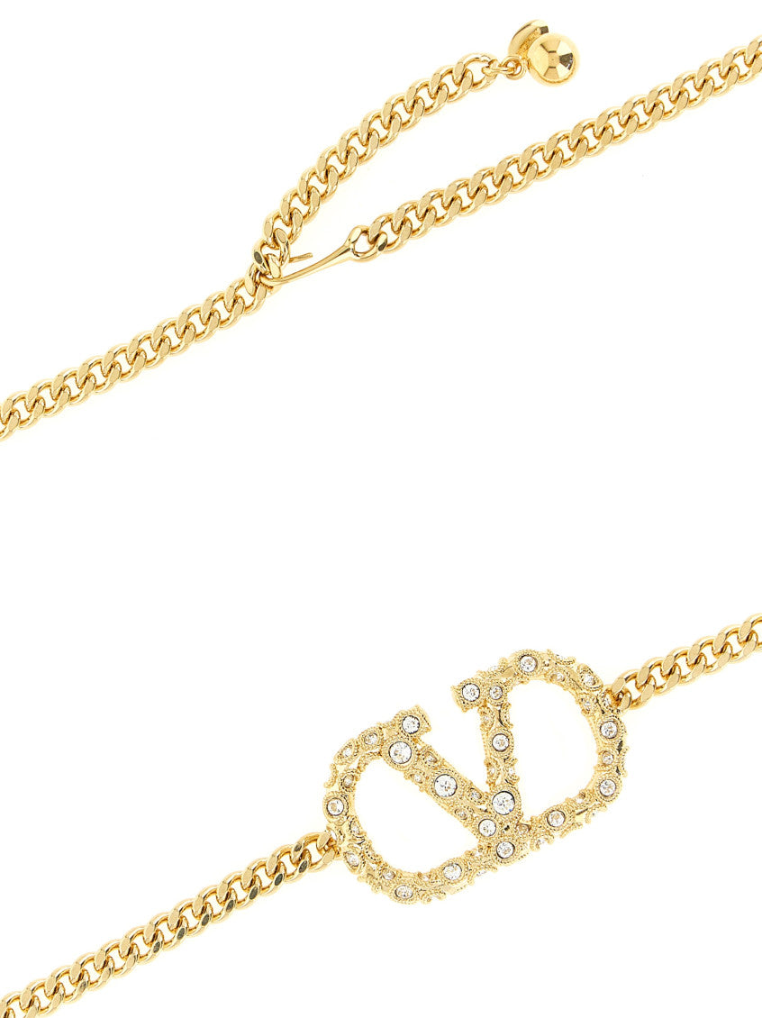 Gold VLogo Signature Embellished Adjustable Belt 3