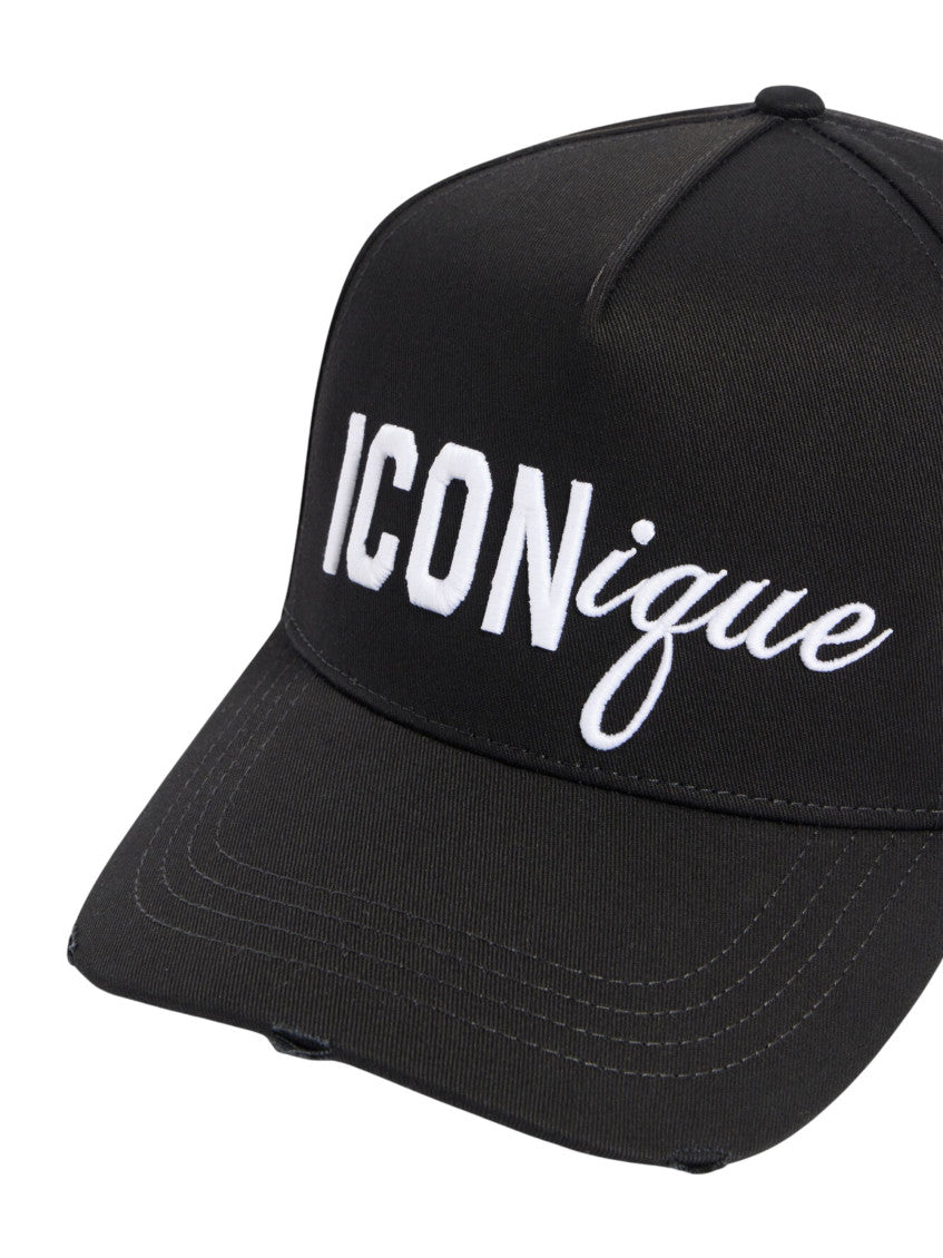 Black Iconique Logo Baseball Hat 3