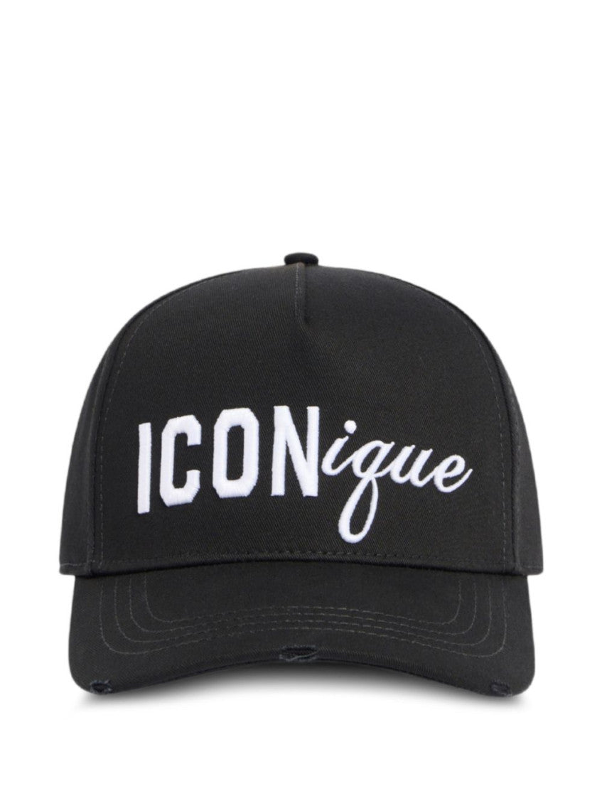 Black Iconique Logo Baseball Hat 4
