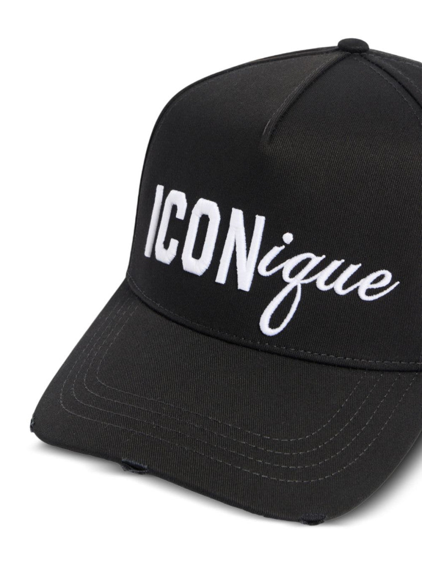 Black Iconique Logo Baseball Hat 7