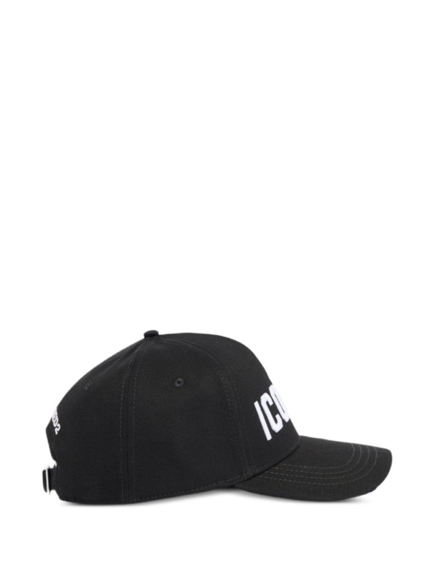 Black Iconique Logo Baseball Hat 8