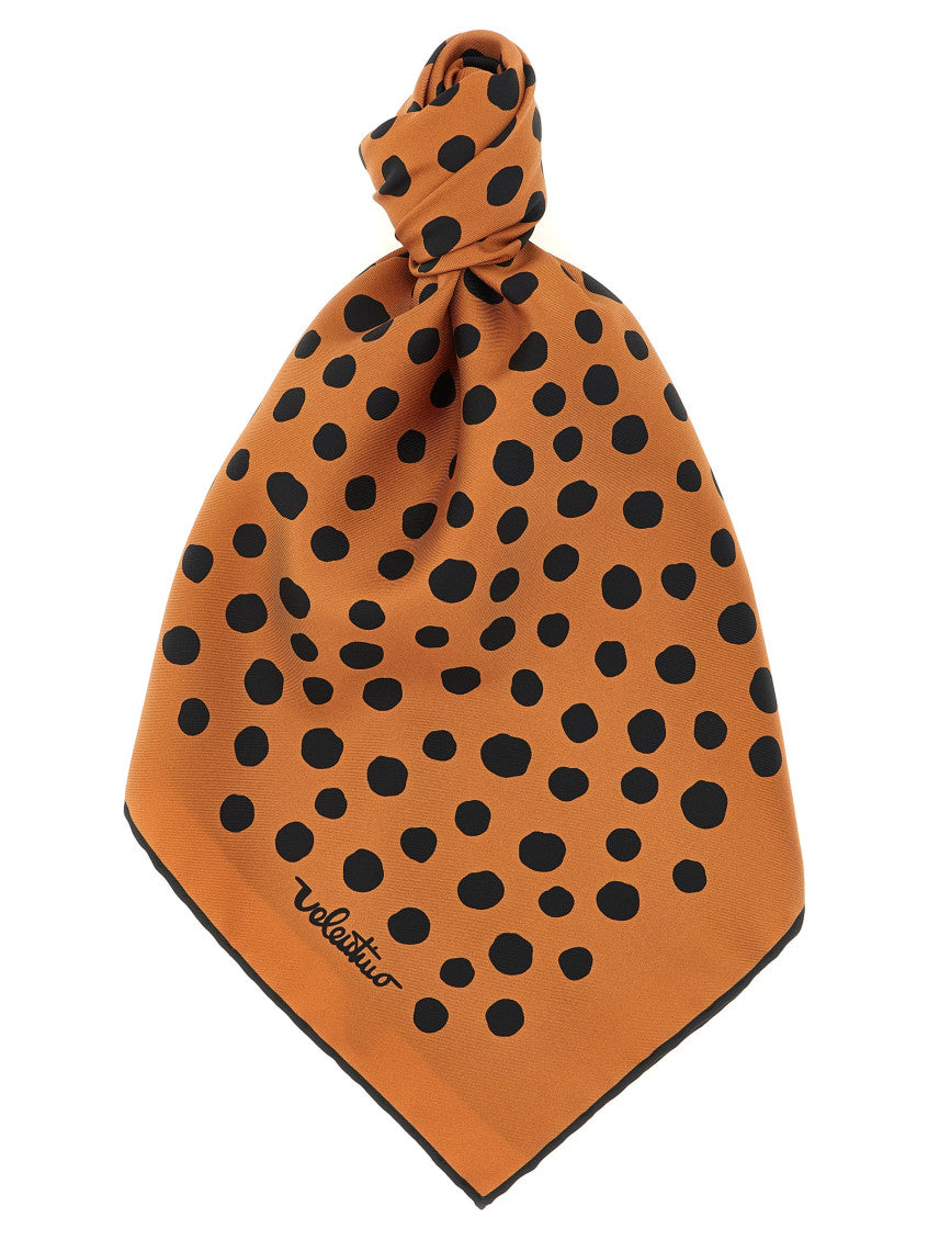 Brown Black Polka Dot Scarf 1