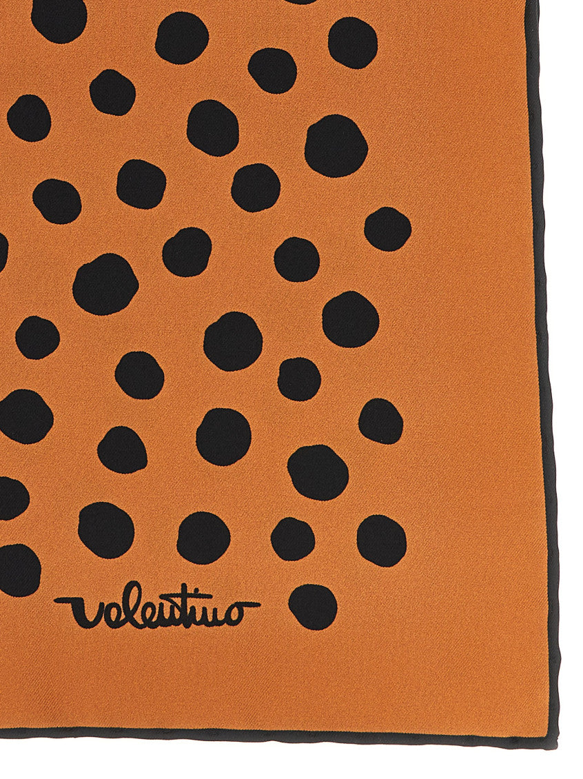 Brown Black Polka Dot Scarf 2