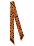 Brown Black Polka Dot Bandana Scarf 1