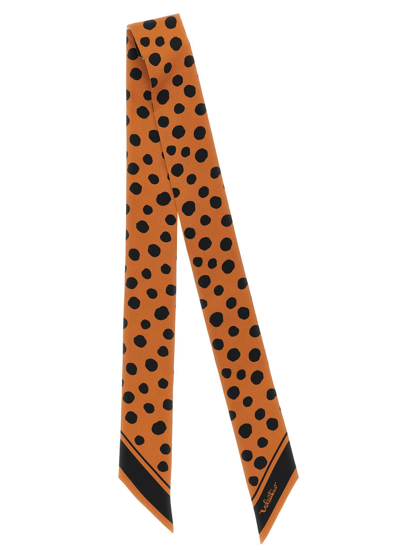 Brown Black Polka Dot Bandana Scarf 2
