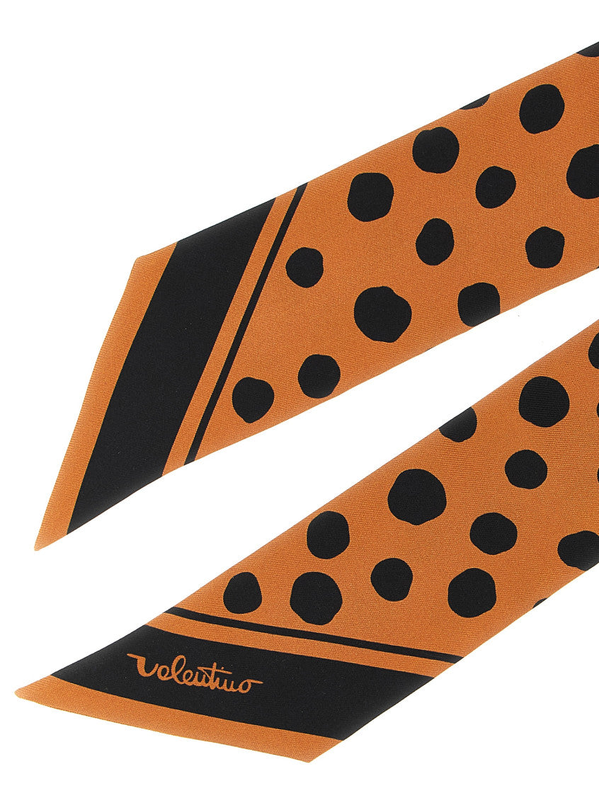 Brown Black Polka Dot Bandana Scarf 3