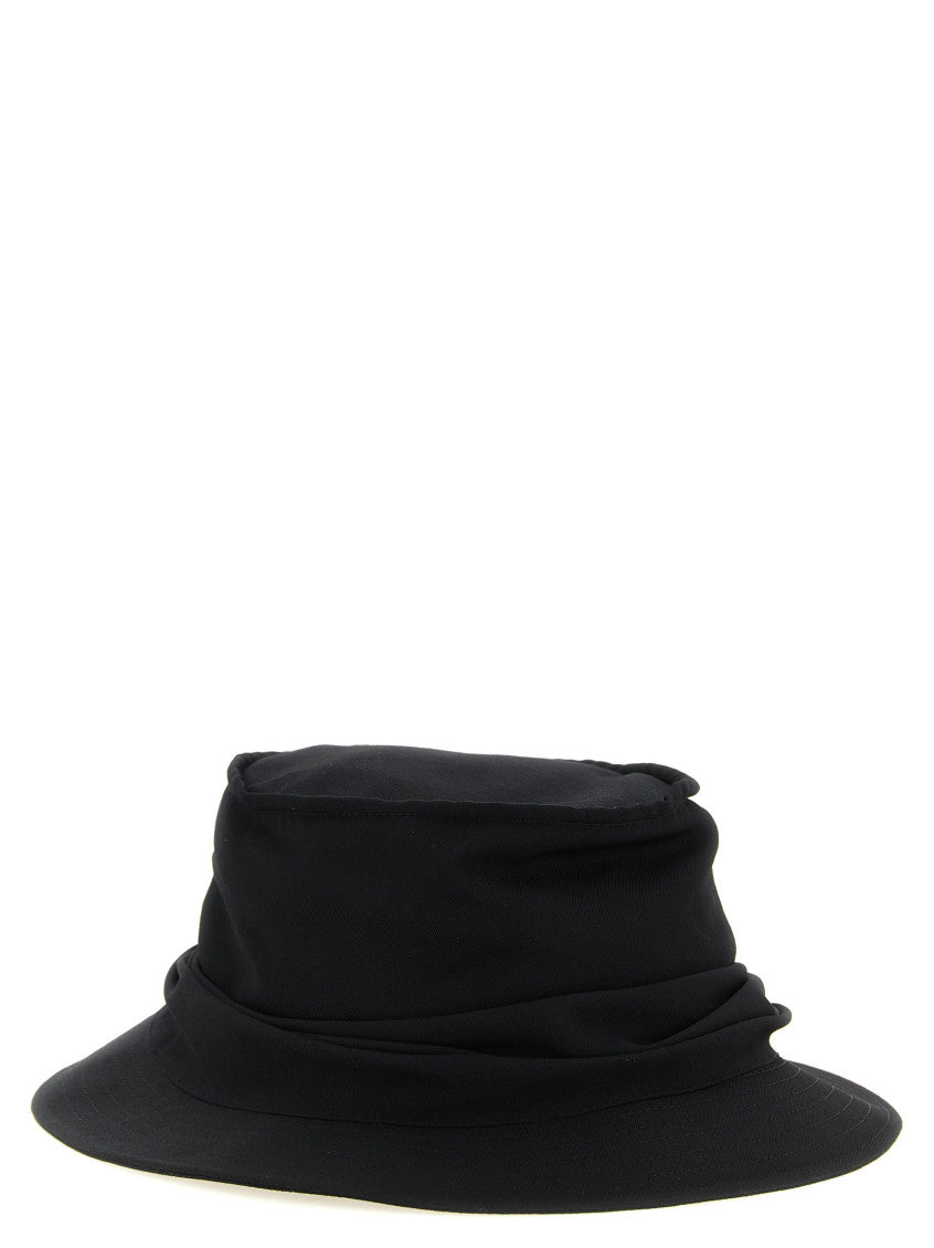 Black Drape Solid Bucket Hat 2