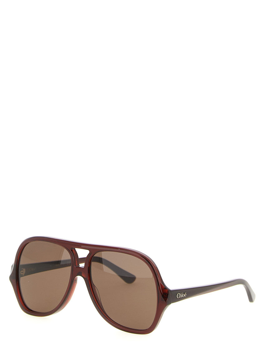 Maroon Aviator Sunglasses 3