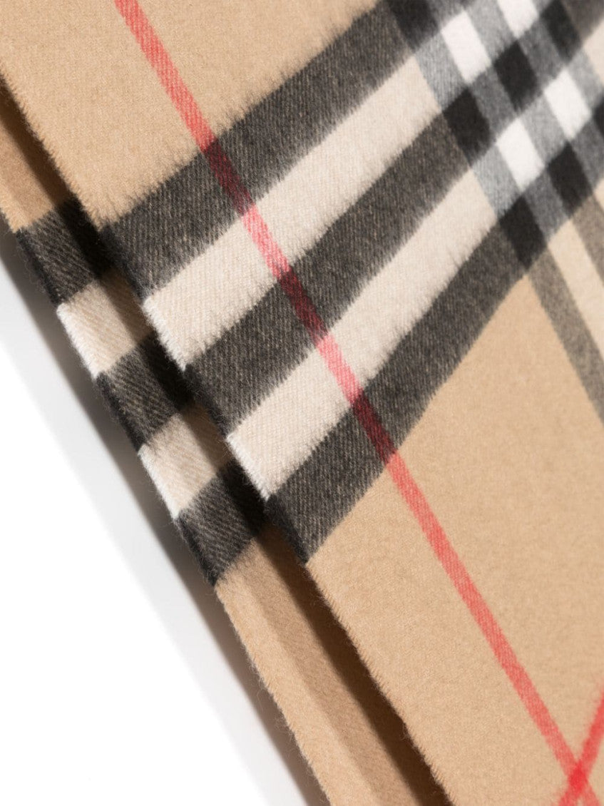 Beige Giant Check cashmere scarf 3