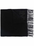 Black Logo recycled wool scarf 1