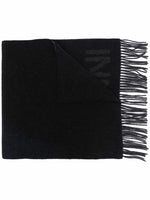 Black Logo recycled wool scarf 1