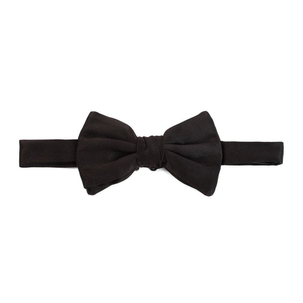 Black Woven Silk Bowtie 1
