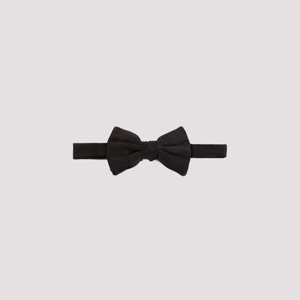 Black Woven Silk Bowtie 2