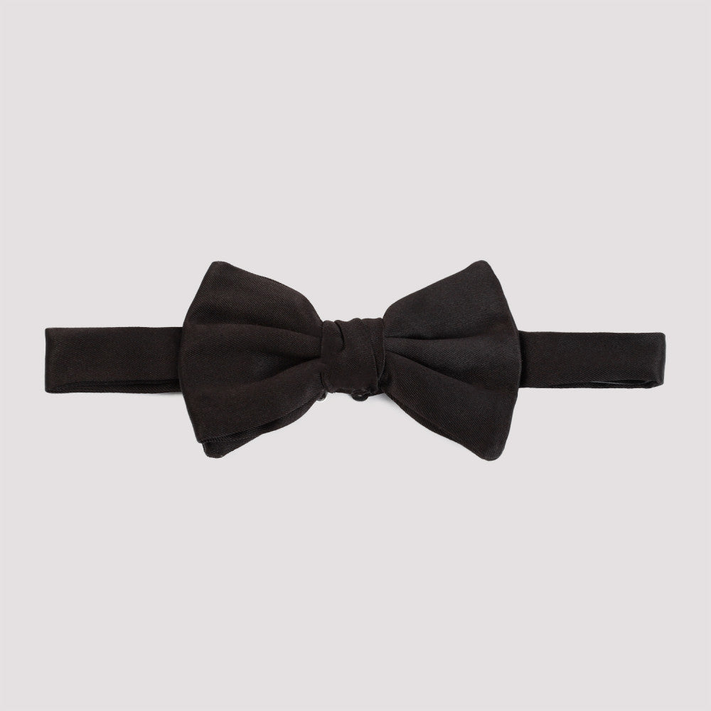 Black Woven Silk Bowtie 3