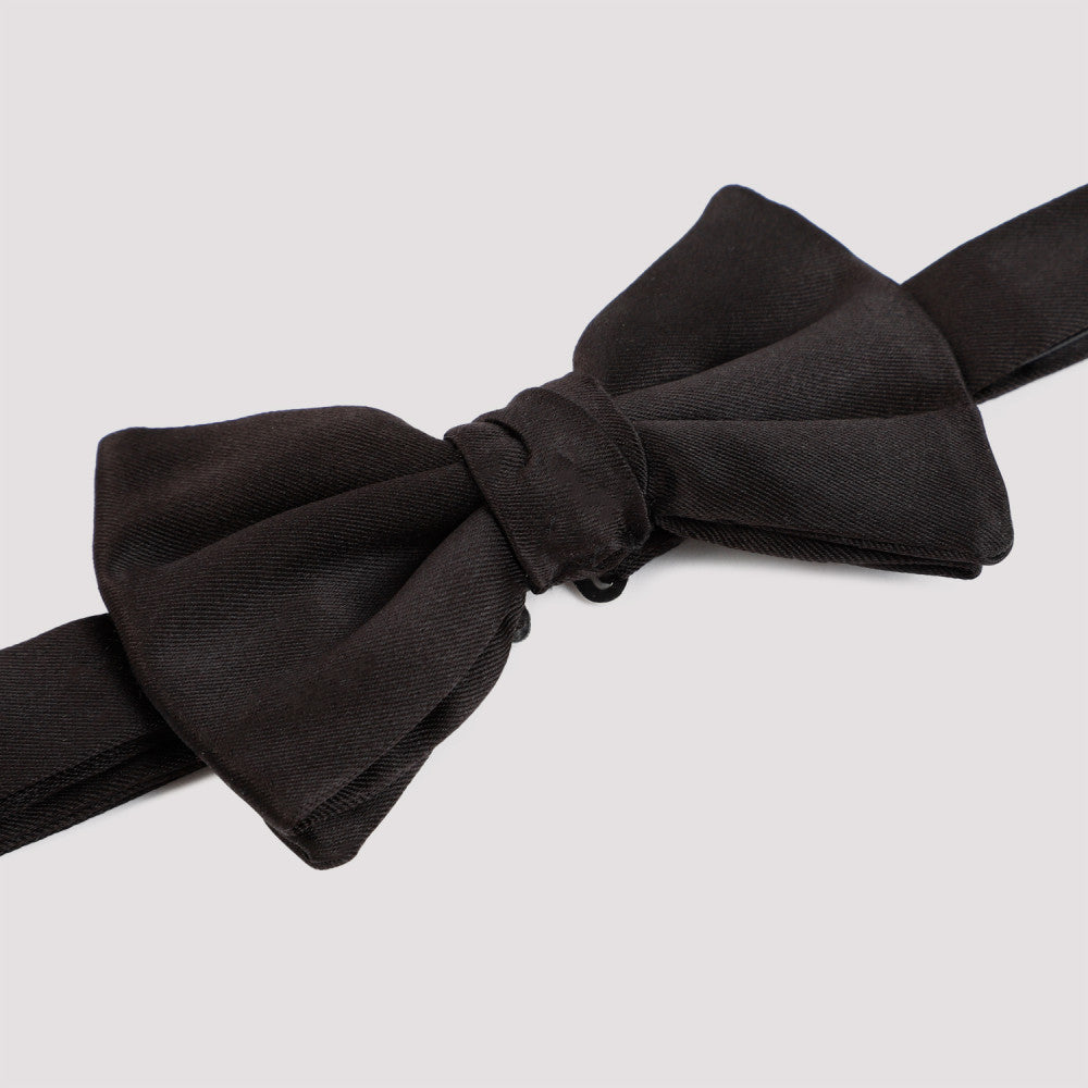 Black Woven Silk Bowtie 4