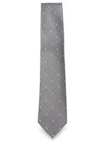 Grey Herringbone Textured Tie 1