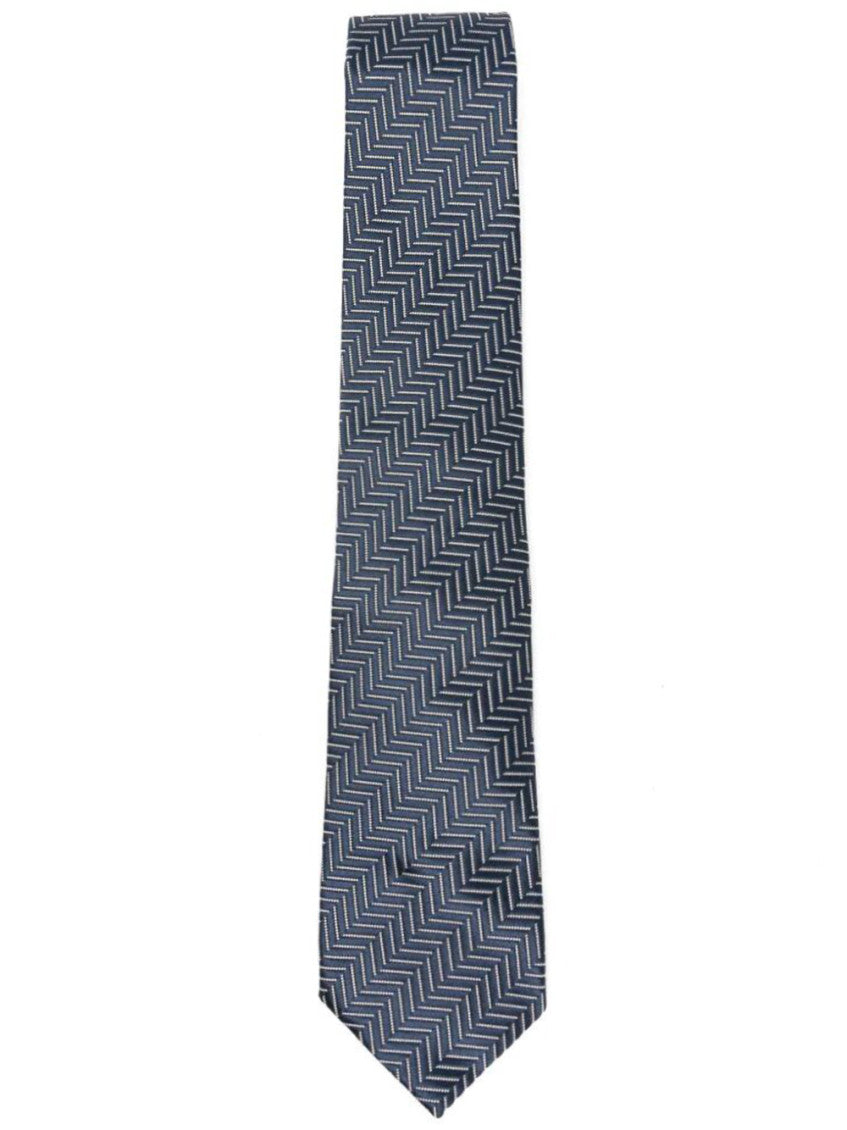 Dark Blue Chevron Tie 1