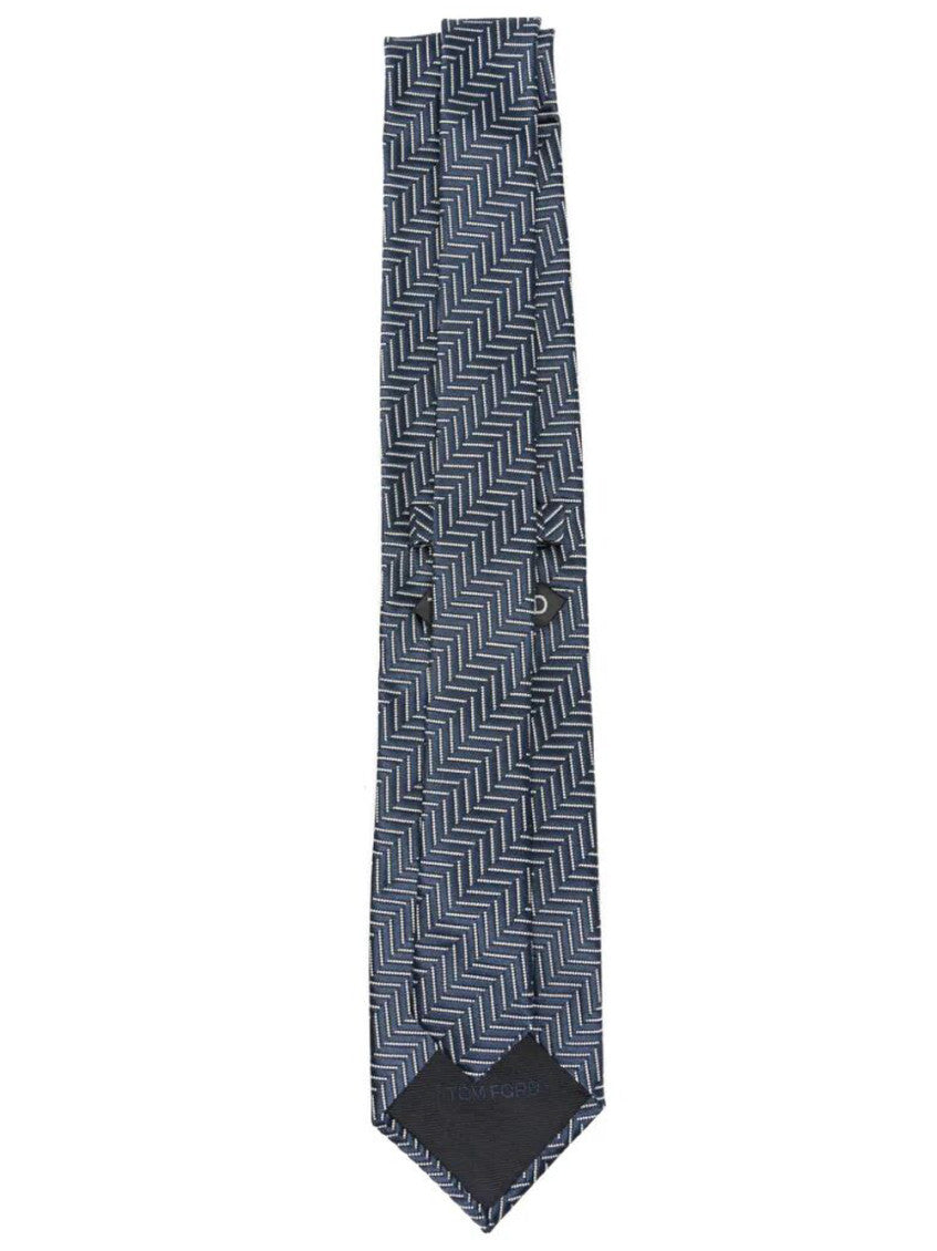 Dark Blue Chevron Tie 2
