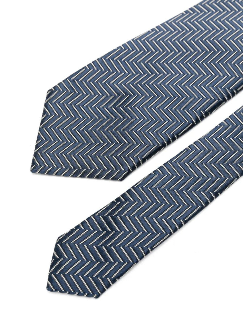 Dark Blue Chevron Tie 3