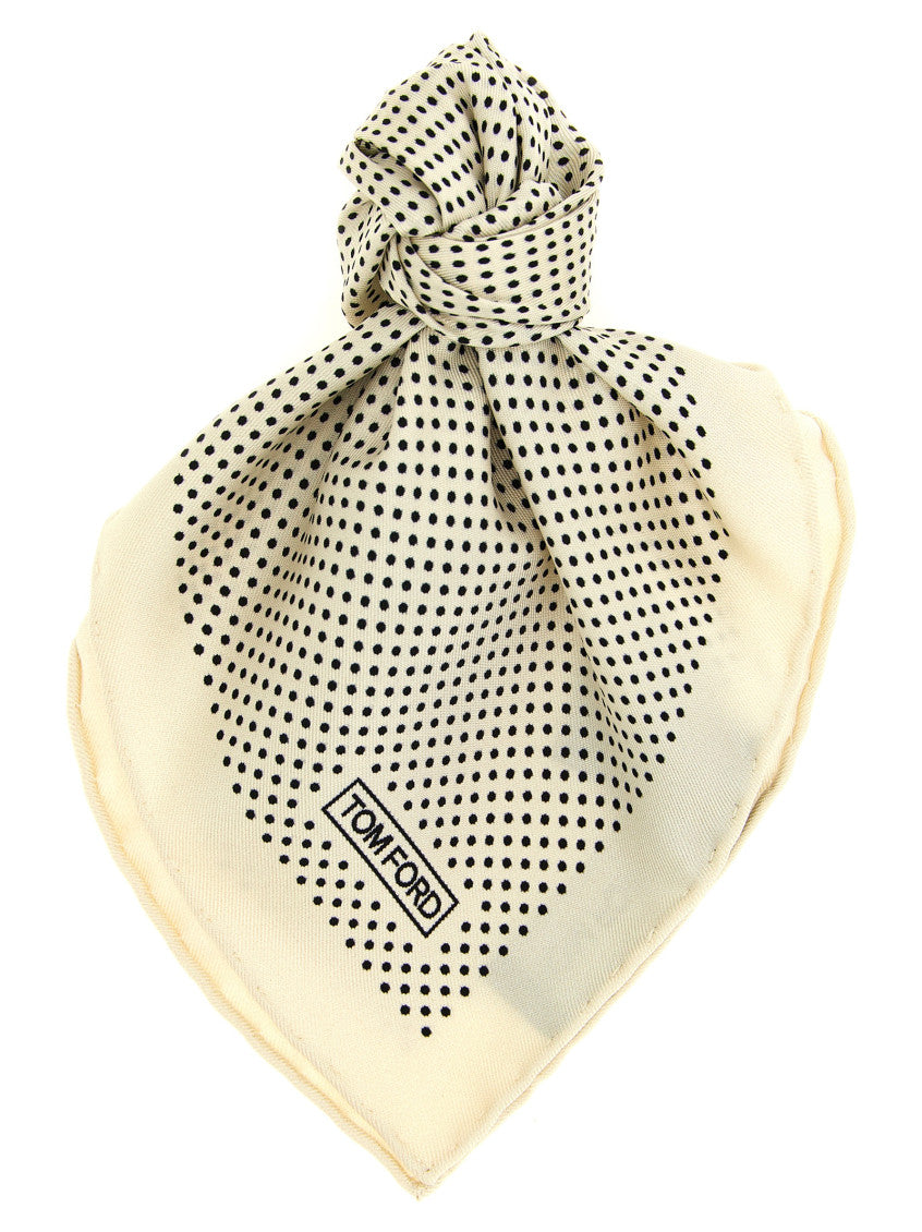 Off White Printed Pocket Square 1