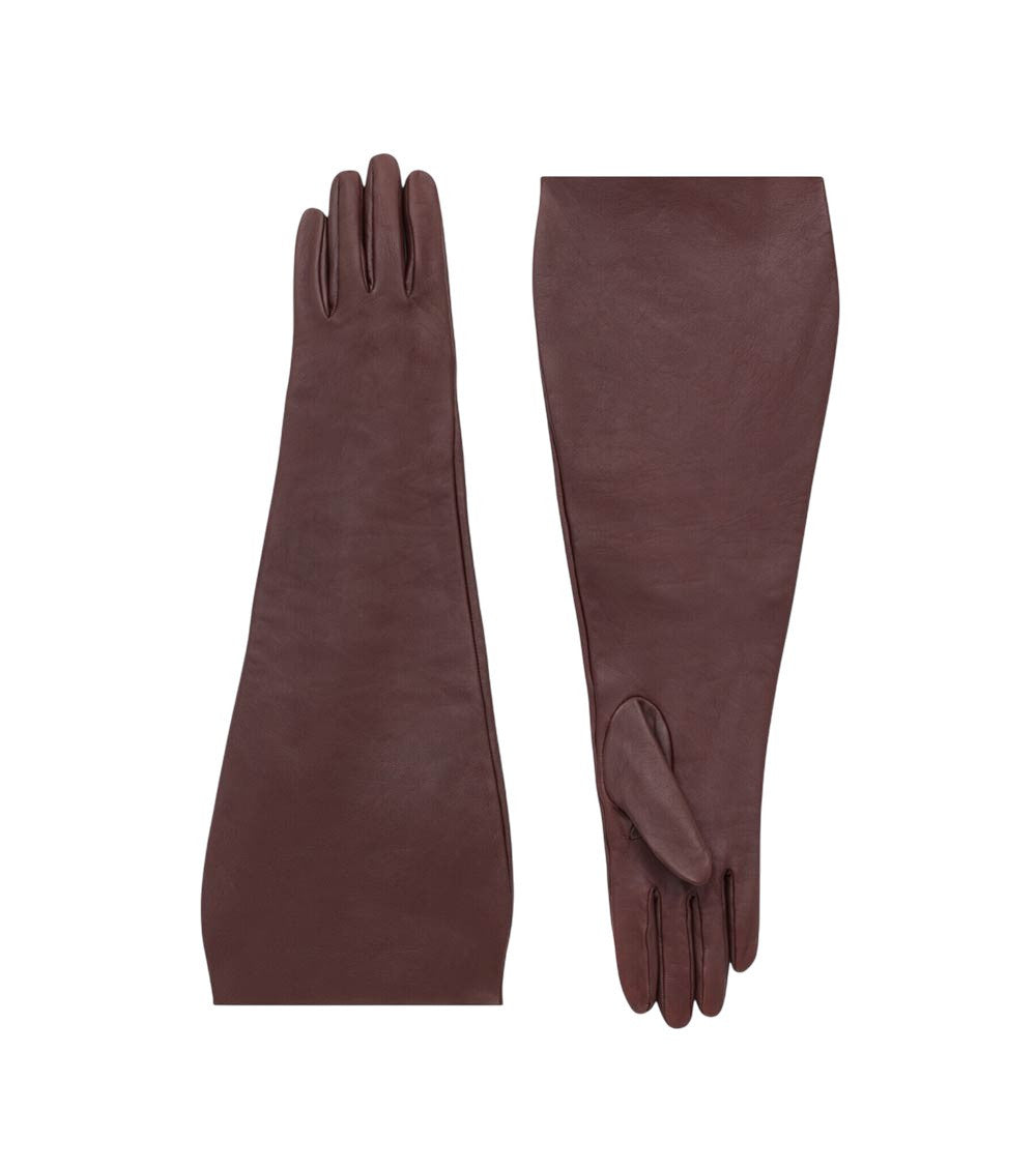 Dark Brown Solid Gloves 1