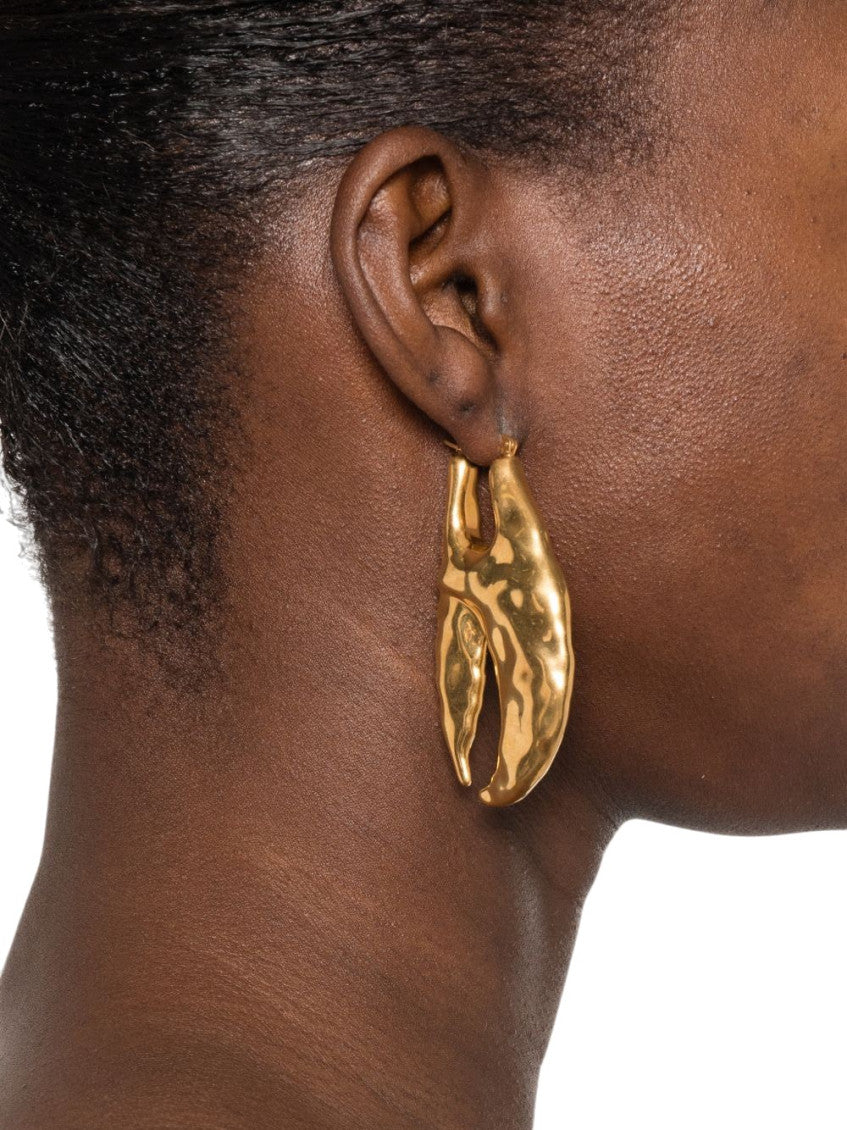 Golden Sculptural Drop Earrings 3