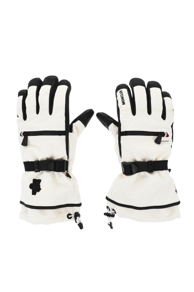 Black White Gorotex Solid Gloves 1
