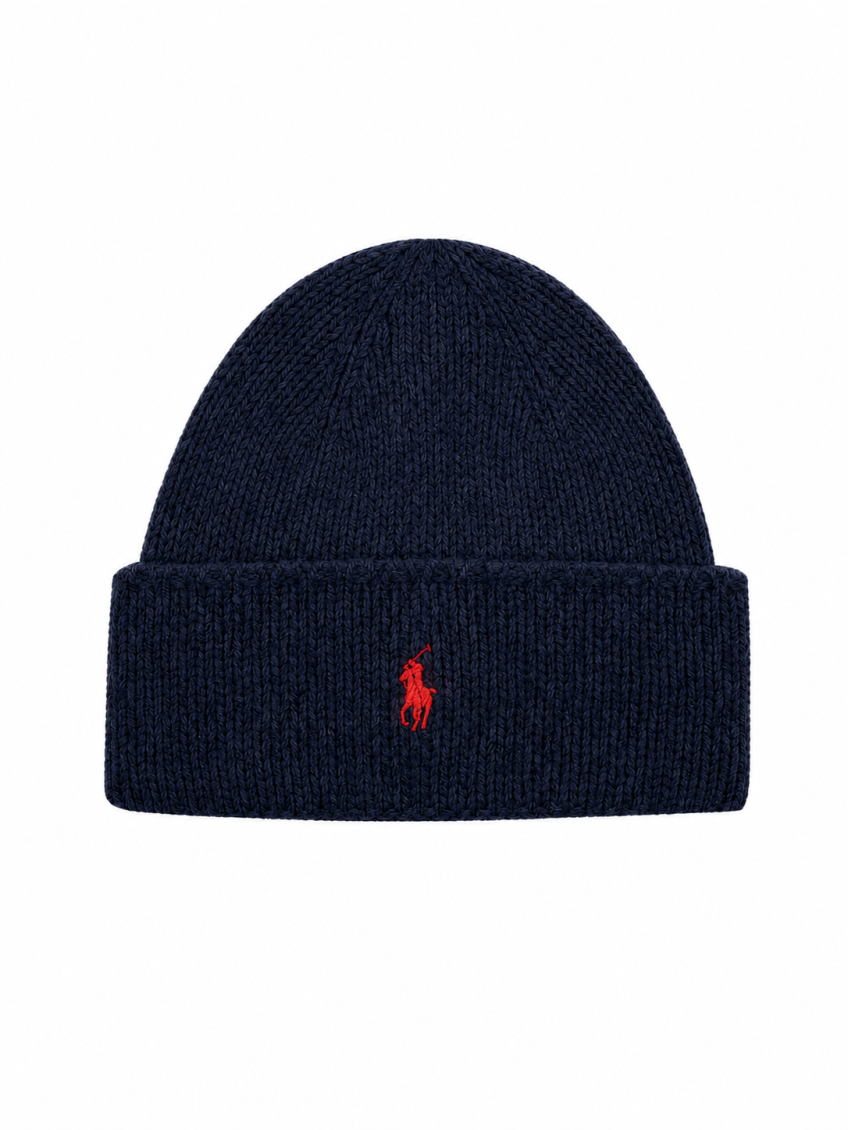 Dark Blue Solid Beanie Cap 1