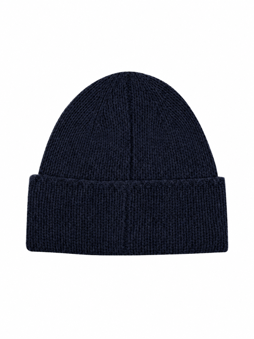 Dark Blue Solid Beanie Cap 2