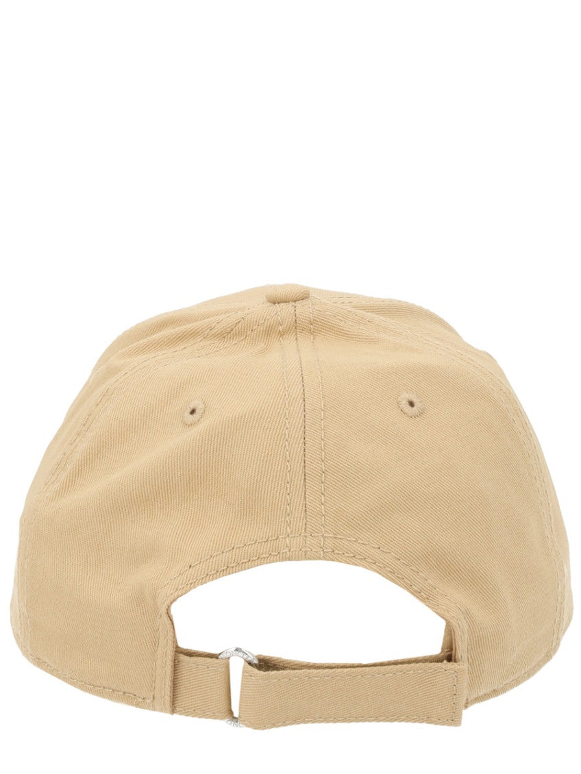 Beige Solid Baseball Cap 2