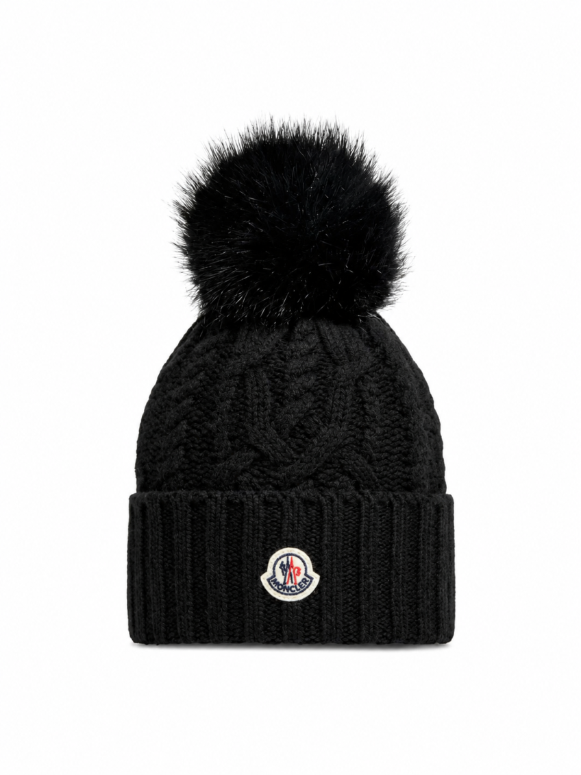 Black Knitted Beanies Cap 1