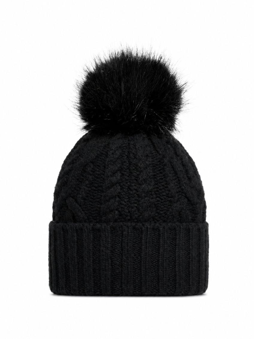Black Knitted Beanies Cap 2