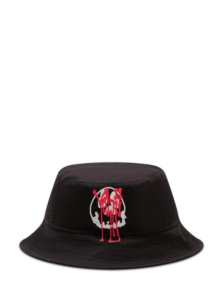 Black Embroidered Bucket Hat 1