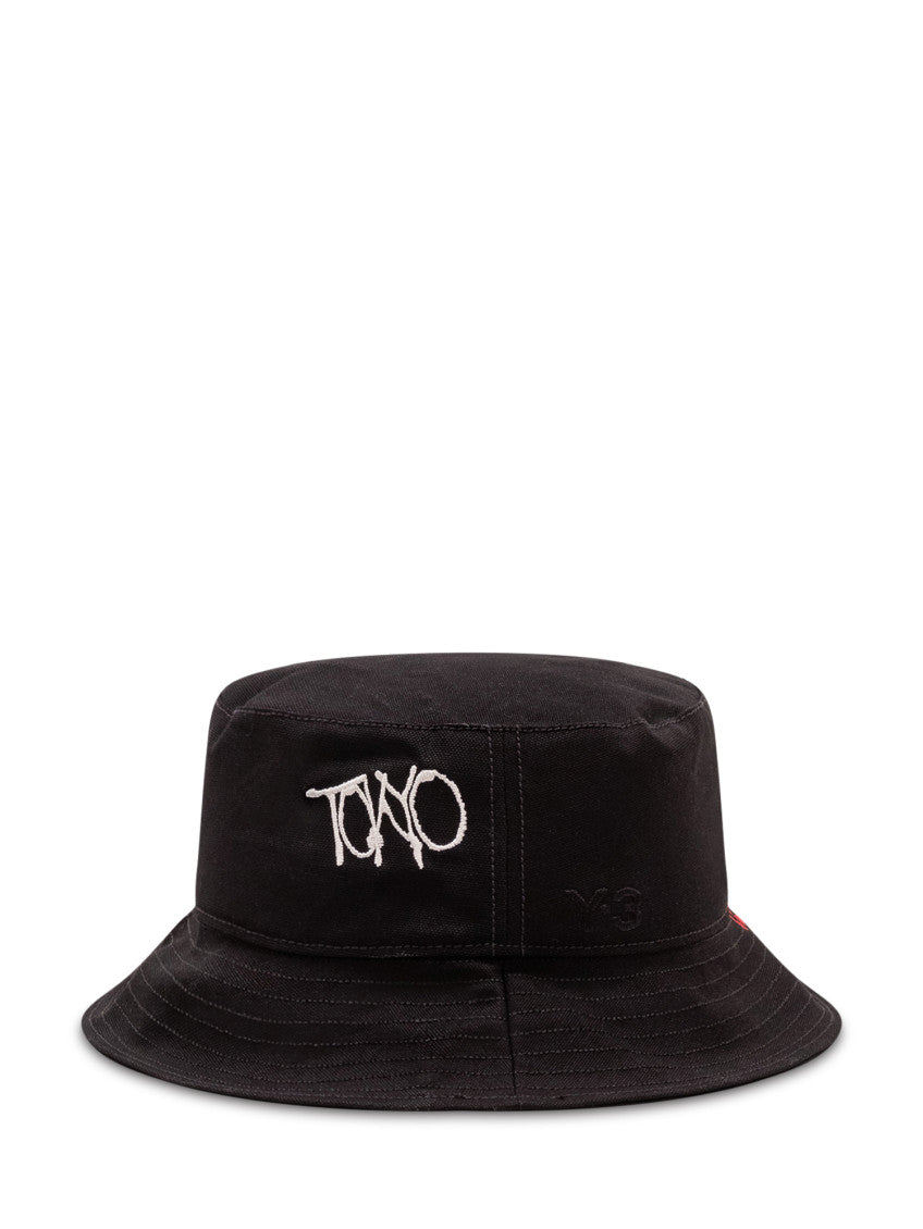 Black Embroidered Bucket Hat 2