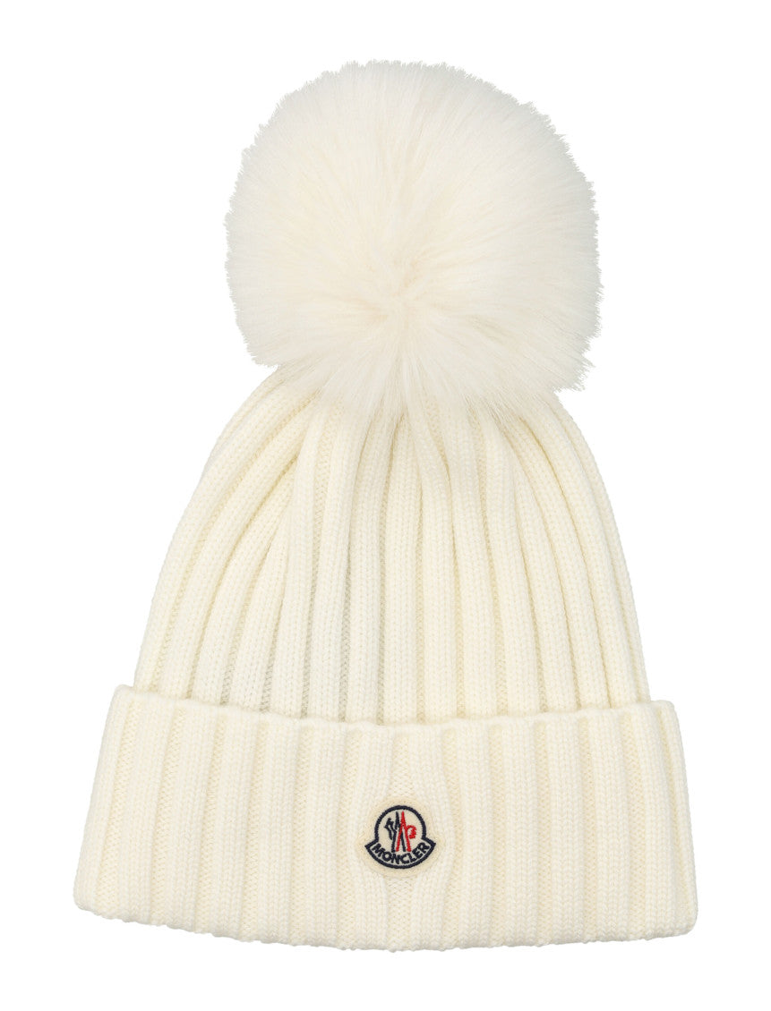 Off White Rib knitted Beanie Cap 1