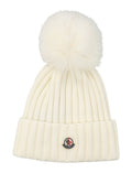 Off White Rib knitted Beanie Cap 1