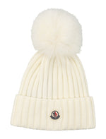 Off White Rib knitted Beanie Cap 1