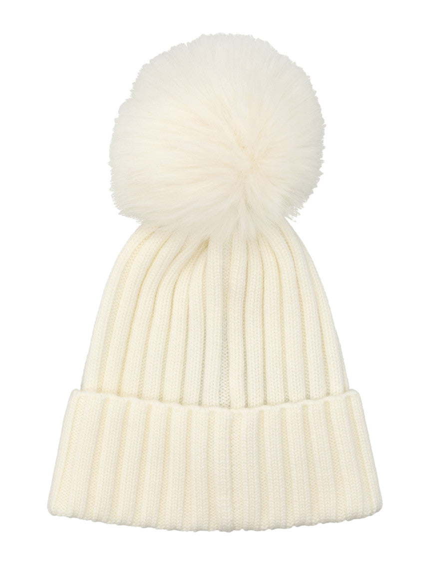 Off White Rib knitted Beanie Cap 2