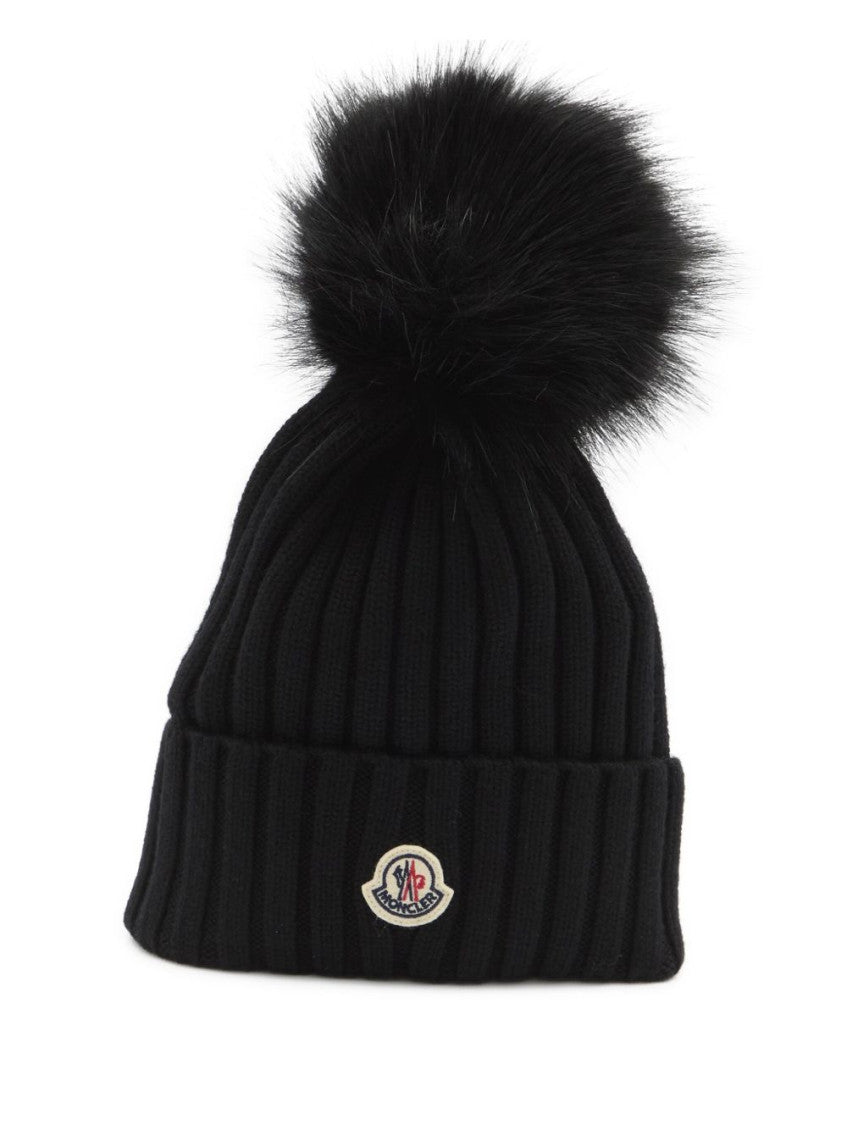 Black Rib knitted Beanie Cap 1