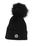 Black Rib knitted Beanie Cap 1